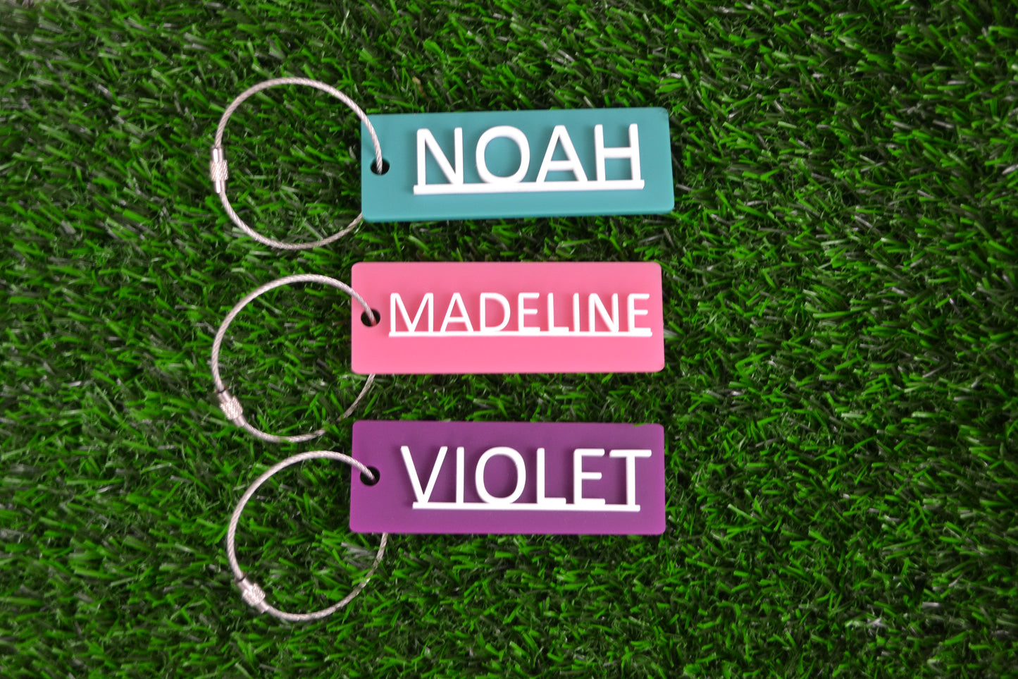 Acrylic Kids Backpack Tag | 3D Keychain | Name Tag | Bag Tag | Diaper Bag Tag | School Lunchbox Tag