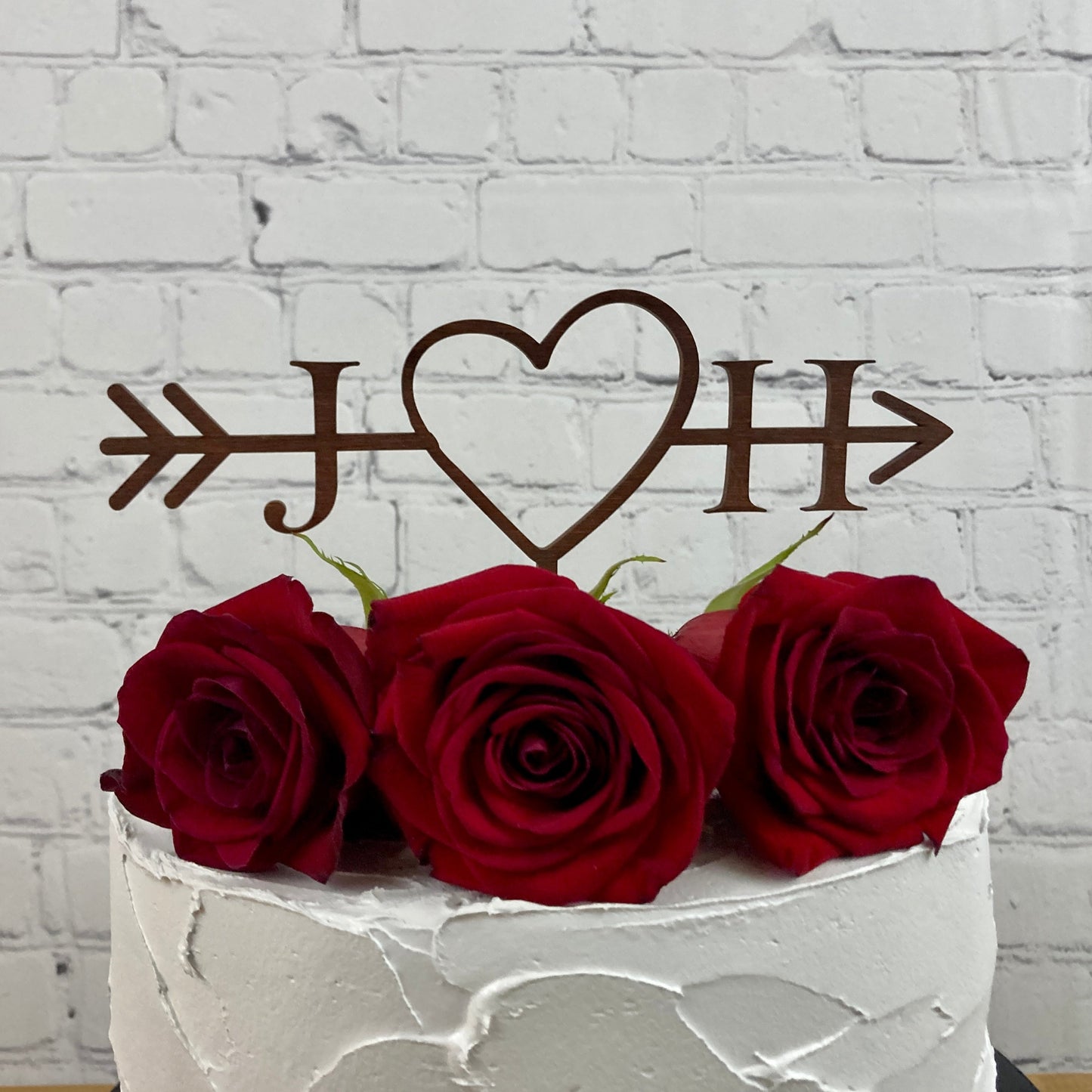 Personalized Rustic Wedding Arrow Cake Topper | Custom Wood Cake Topper | Beach Wedding | Bridal Shower Cake Topper | Anniversary Cake Topper | Vow Renewal