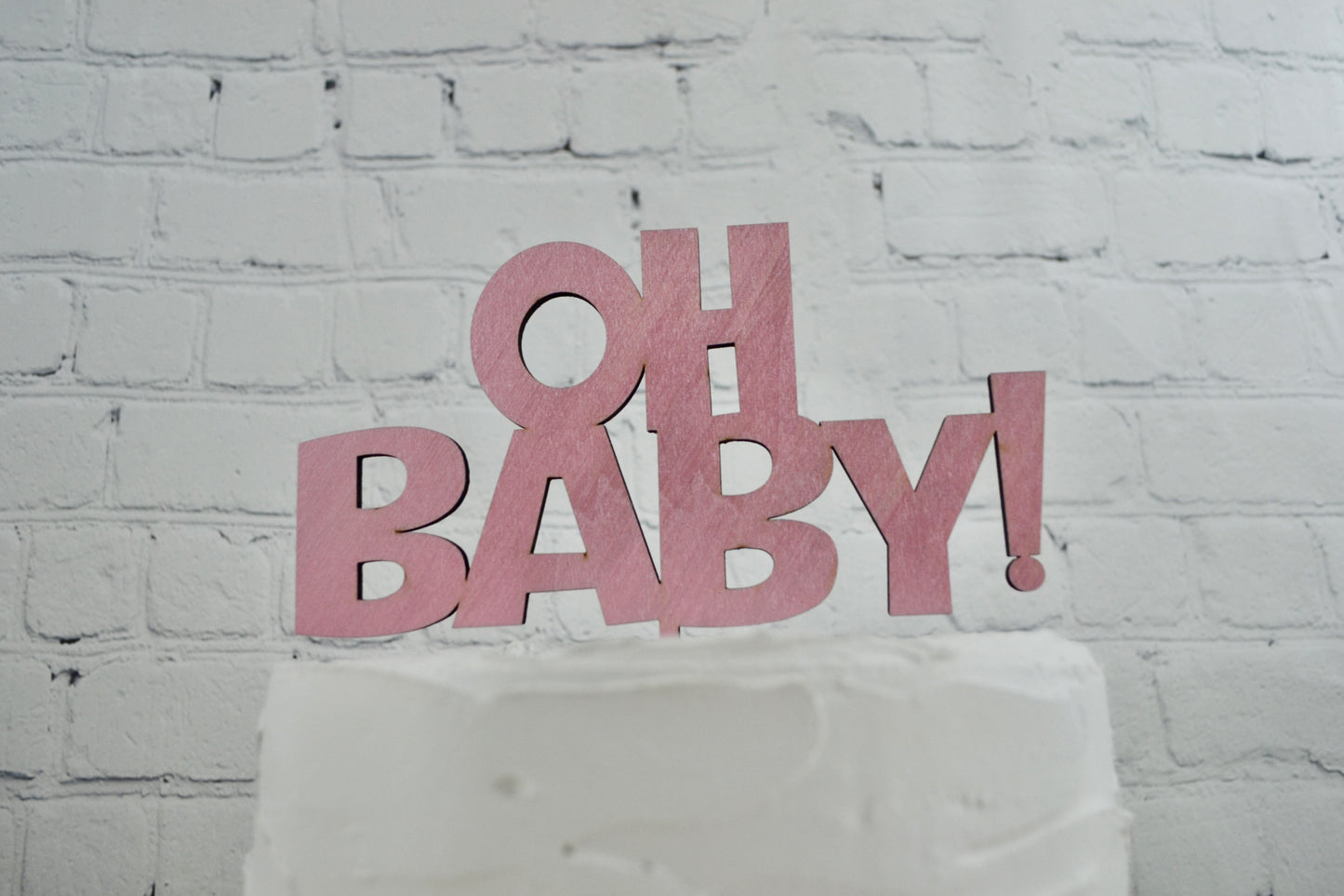"Oh Baby" Baby Shower Wood Cake Topper | Gender Reveal | Sprinkle Cake Topper