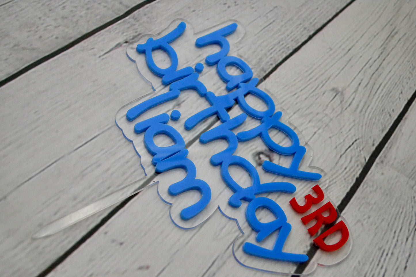 Acrylic Personalized Happy Birthday Cake Topper | Age Topper | Colorful Cake Topper | Two-Layer Topper