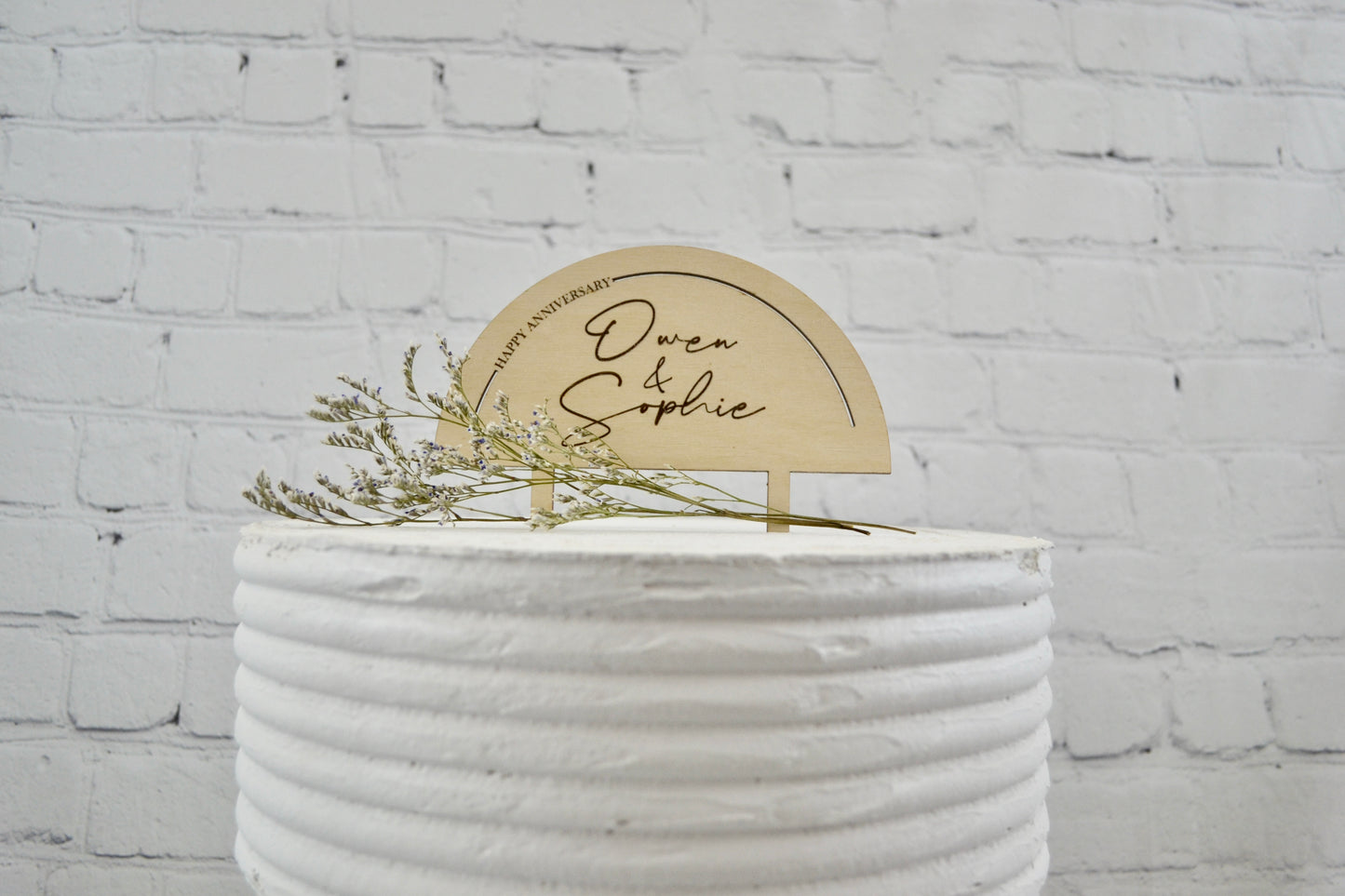 Personalized Wood Happy Birthday Cake Topper | Happy Anniversary Name Cake Topper | Retirement Topper | Custom Arch Boho Cake Topper