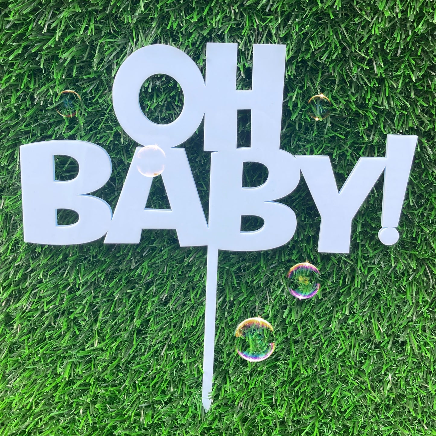 Acrylic "Oh Baby" Baby Shower Cake Topper | Gender Reveal | Sprinkle Cake Topper