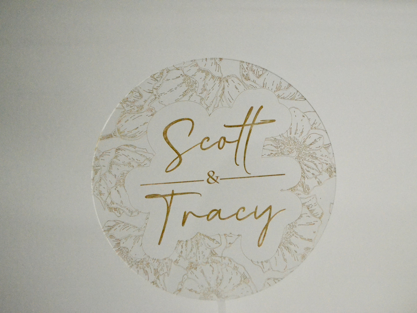 Lettering with floral border.