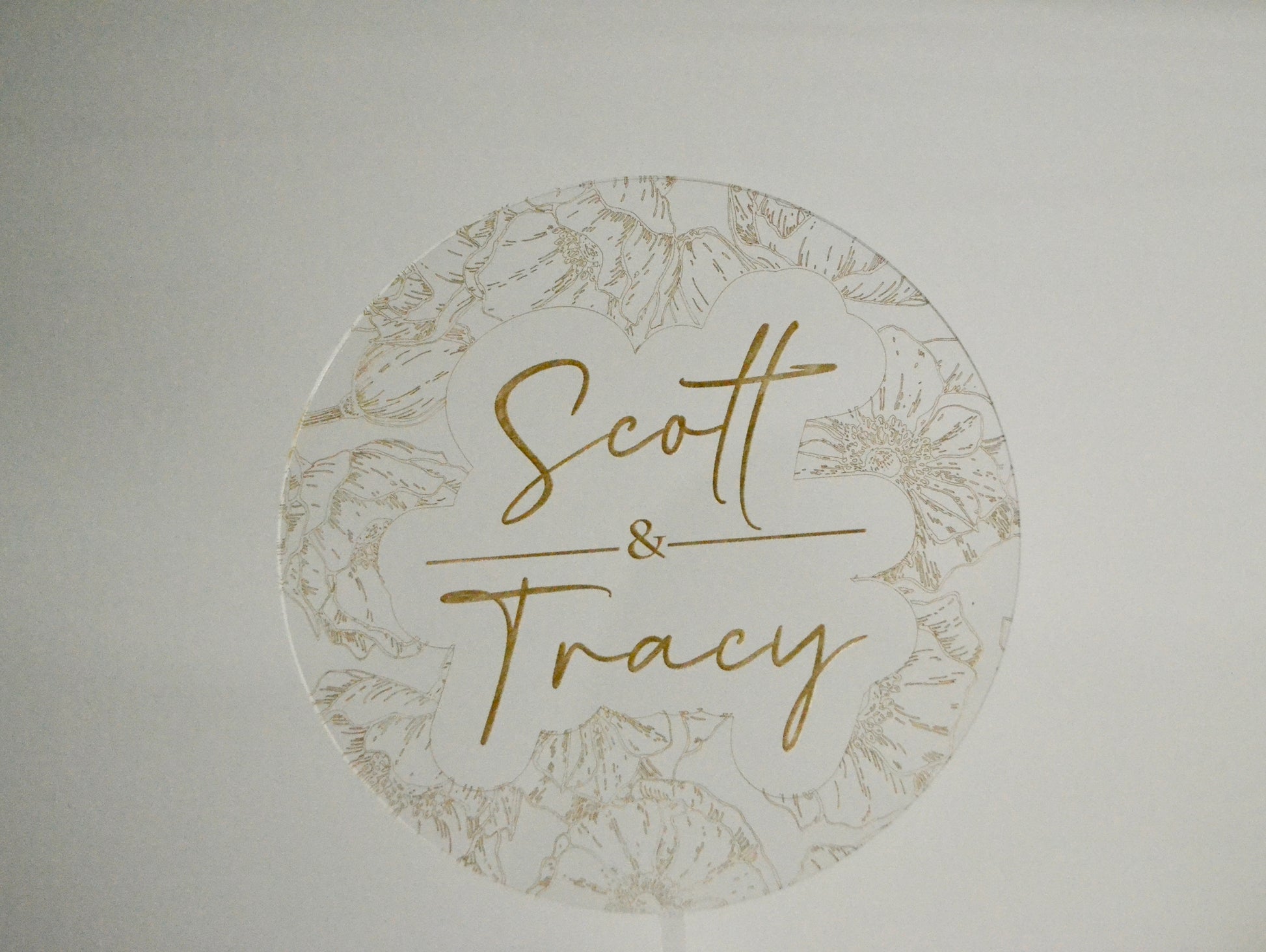 Lettering with floral border.