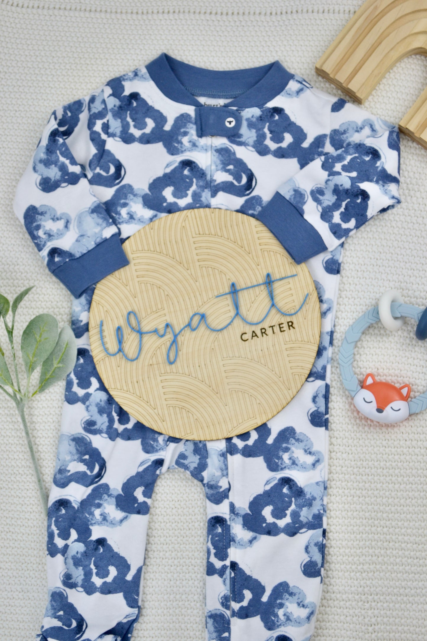 Personalized Wooden and Acrylic Baby Name Announcement Sign | Birth Announcement | Modern | Newborn Photo Prop