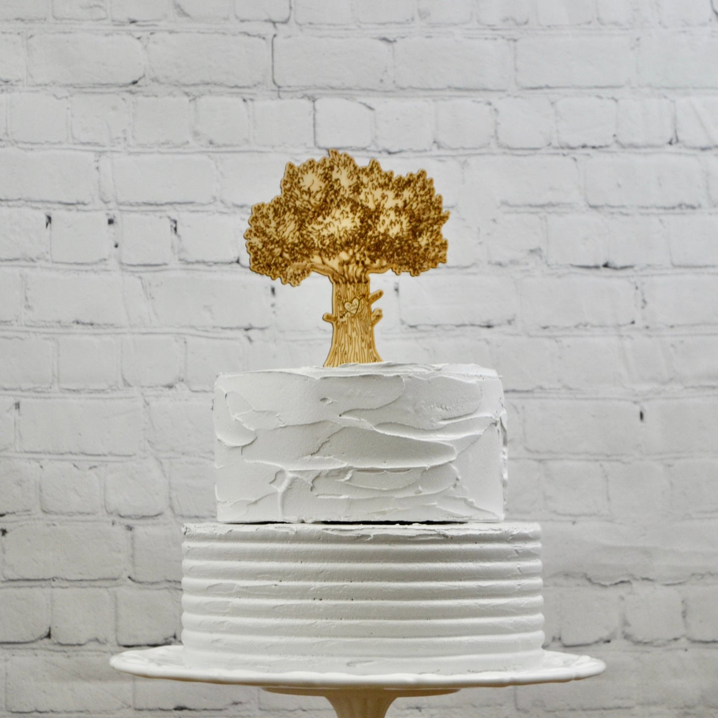 Personalized Rustic Tree Cake Topper | Custom Anniversary Wood Cake Topper | Outdoor Mountain Wedding | Bridal Shower Cake Topper