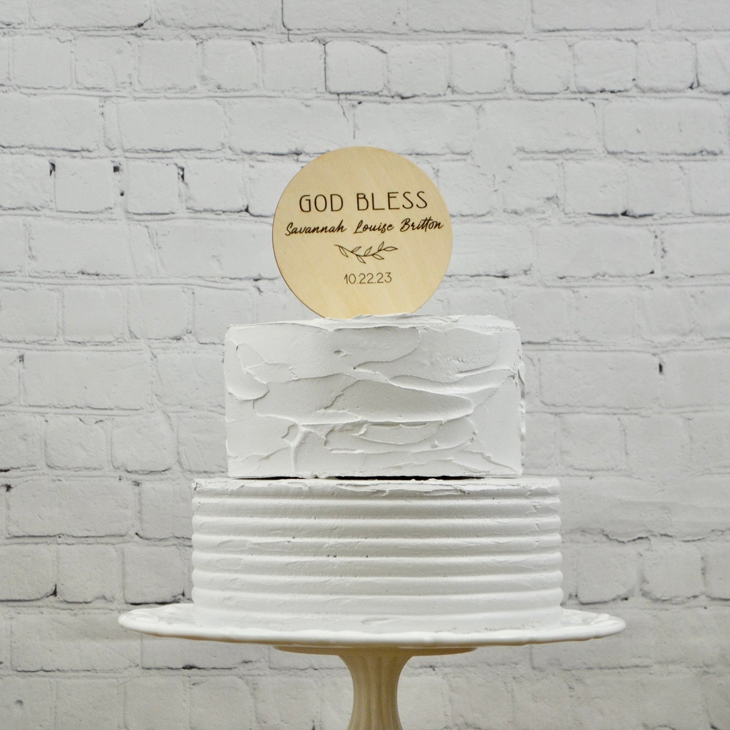 Personalized Baptism/Christening Wood Cake Topper | God Bless Cake Topper