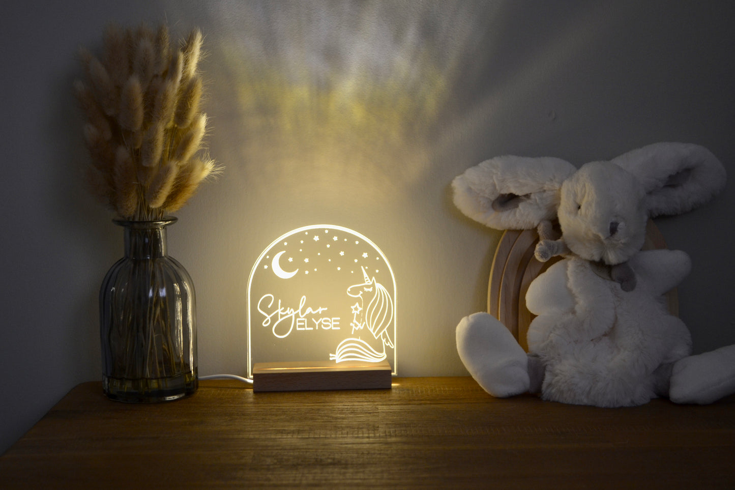 Personalized Acrylic Unicorn Night Light | LED Night Light | Nursery | Kids Room | Baby Shower Gift
