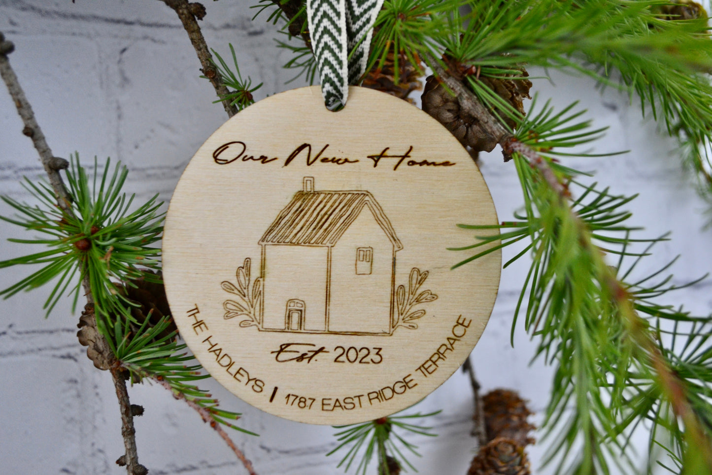 Personalized New Home Wood Ornament | Wood Address Ornament | Housewarming | Realtor Closing Gift