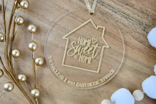 Personalized New Home Ornament | Acrylic Christmas Ornament | Address Ornament | Housewarming | Realtor Closing Gift | Christmas Keepsake Ornament