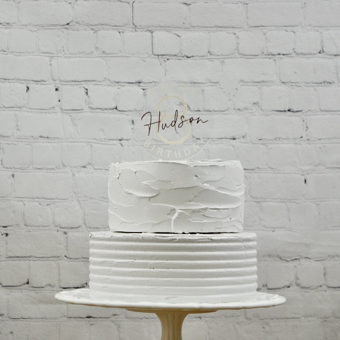 Personalized Acrylic Birthday Cake Topper | Age Cake Topper | Happy Birthday Round Disc Topper
