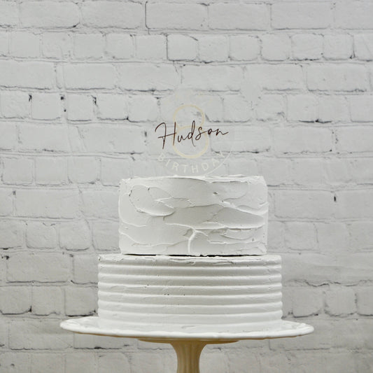 Personalized Acrylic Birthday Cake Topper | Age Cake Topper | Happy Birthday Round Disc Topper