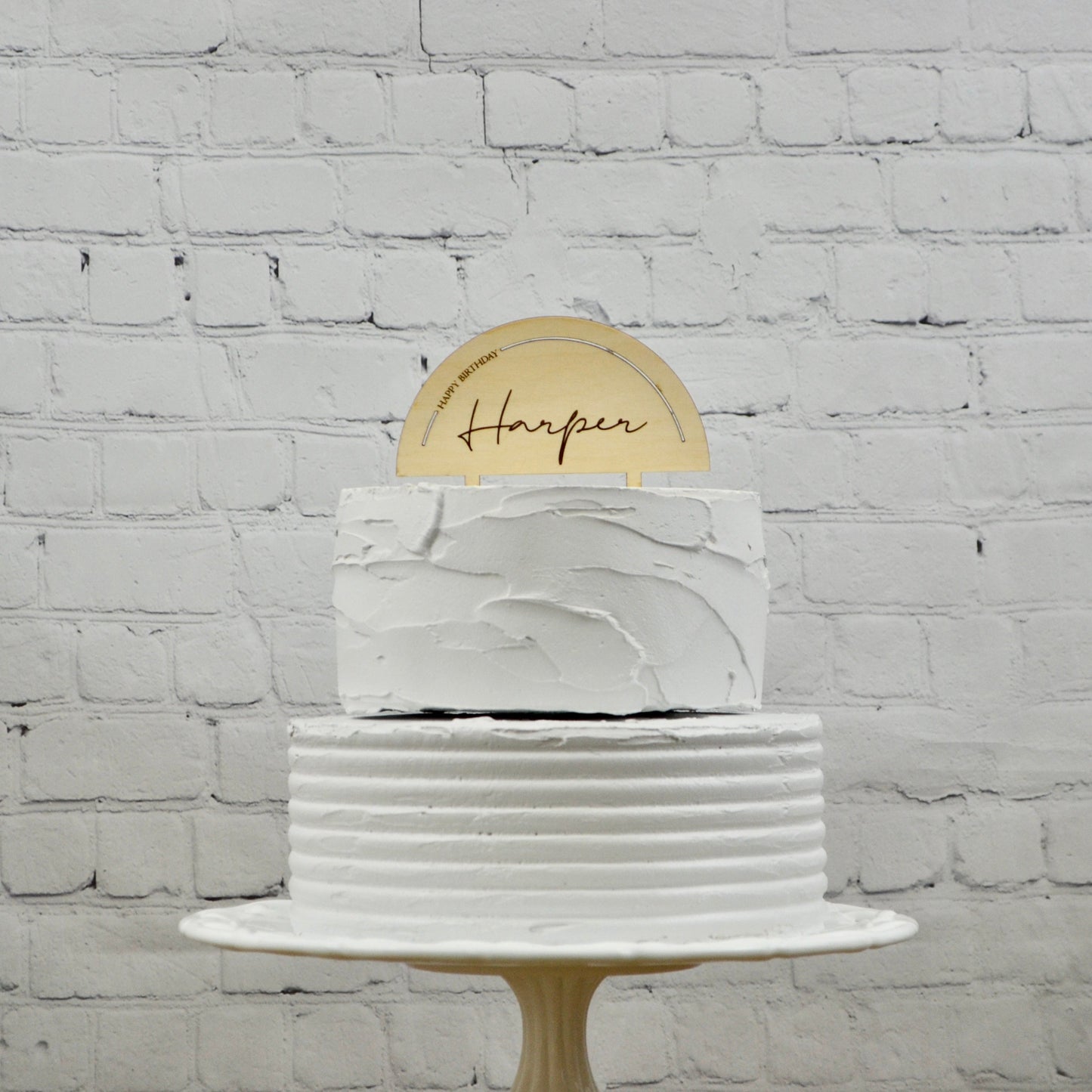 Personalized Wood Happy Birthday Cake Topper | Happy Anniversary Name Cake Topper | Retirement Topper | Custom Arch Boho Cake Topper