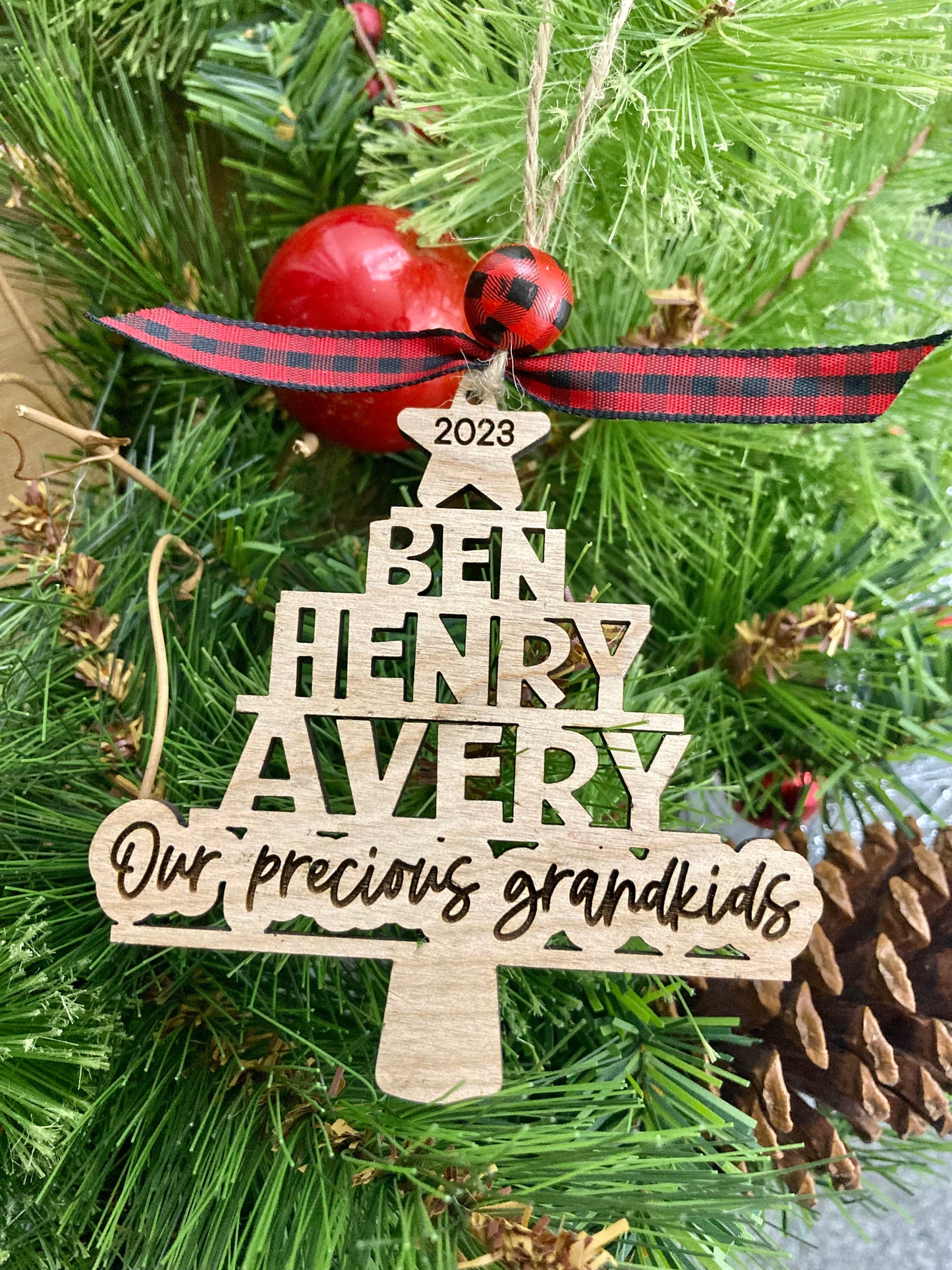 Personalized Family Name Ornament | Laser Engraved | 2024 Christmas Ornament | Christmas Keepsake Ornament | Holiday Gift