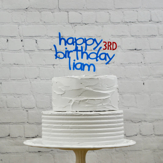 Acrylic Personalized Happy Birthday Cake Topper | Age Topper | Colorful Cake Topper | Two-Layer Topper