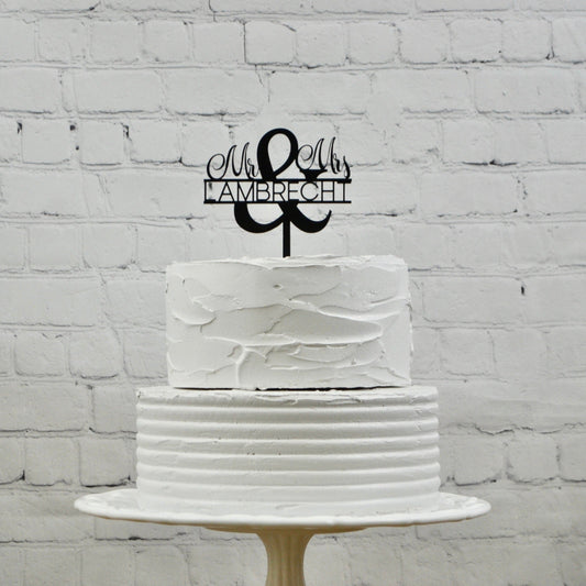 Personalized Acrylic Mr. & Mrs. Cake Topper | Wedding | Anniversary | Vow Renewal