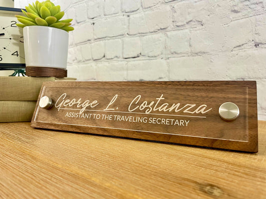 Personalized Desk Nameplate | Rustic | Custom Office Gift | Coworker Gift