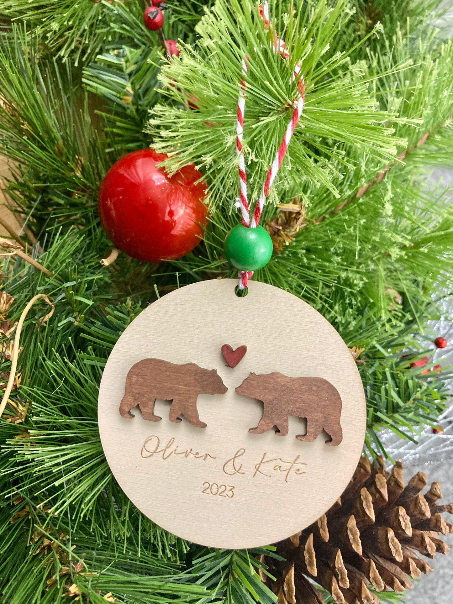 Personalized Couples Christmas Ornament | Laser Engraved | First Christmas Together | Christmas Keepsake Ornament | Holiday Gift